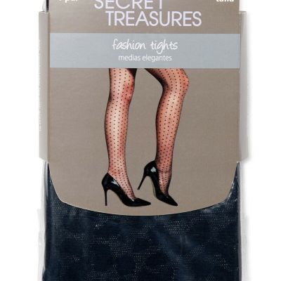 Secret Treasures Women's Black  Leopard Pattern Tights Size 1